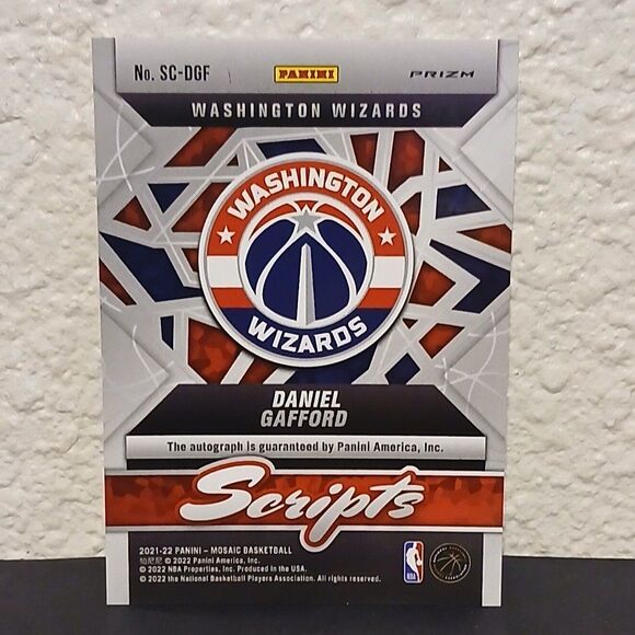 2021-22 PANINI MOSAIC SCRIPTS DANIEL GAFFORD AUTOGRAPH SILVER PRIZM #SC-DGF - Picture 2 of 2